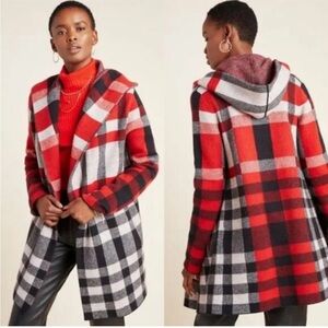 Anthropologie Field of Flowers plaid sweater